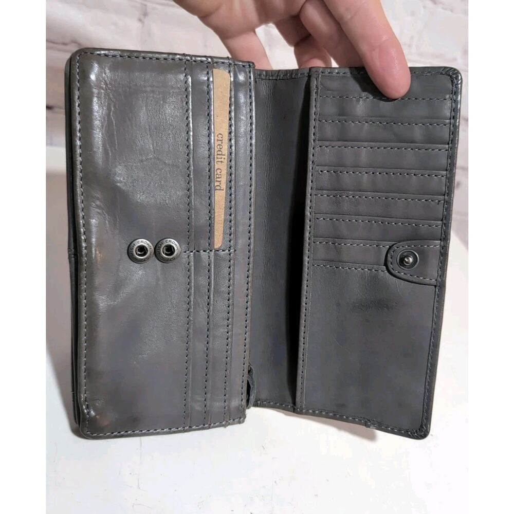 Harbour 2nd Luja Gray Leather Wallet Bi Fold Wallet NWOT 7 X 4 - Picture 10 of 11